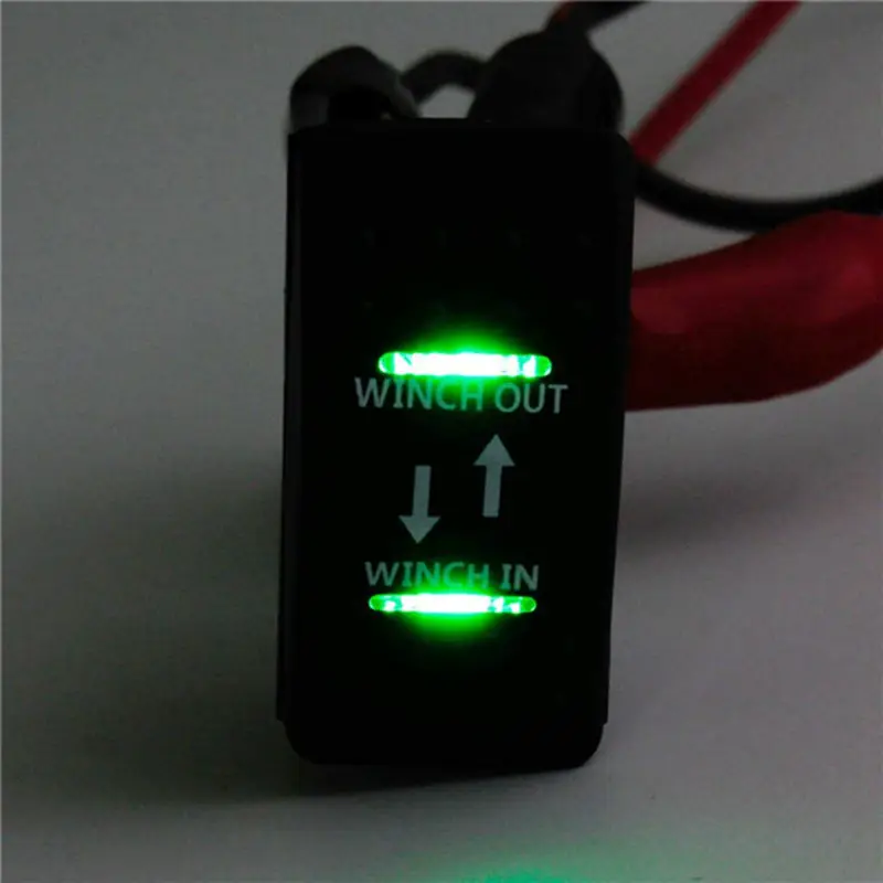 12V 20A лебедка в лебедке выход ON-OFF-ON Кулисный Переключатель 7 Pin Светодиодный зеленый