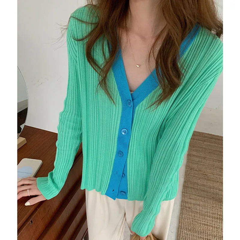 

2021 Knitted Cardigan Women Sweater V-Neck Long Sleeve Top Casual Loose Open Stitch Jersey Mujer Spring Autumn Solid Pull Femme