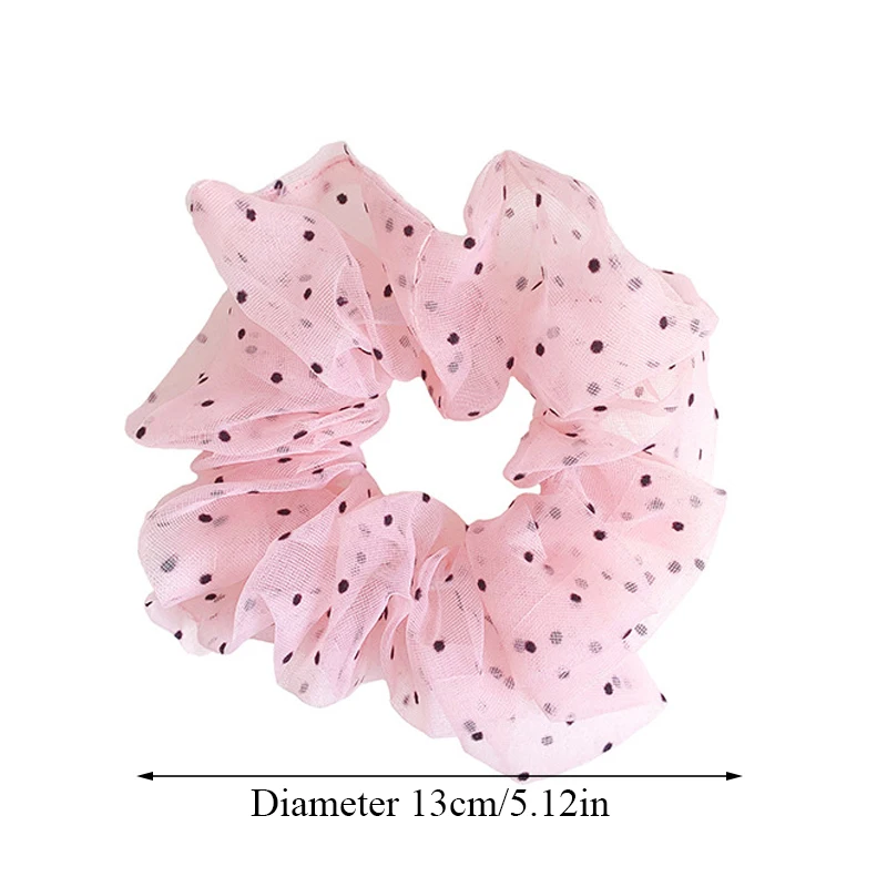 

1Pc Women Hair Bands Hair Accessories Chiffon Scrunchies for Girls Lace Dot Hair Tie Elastics Bezel Women Ponytail Headbands