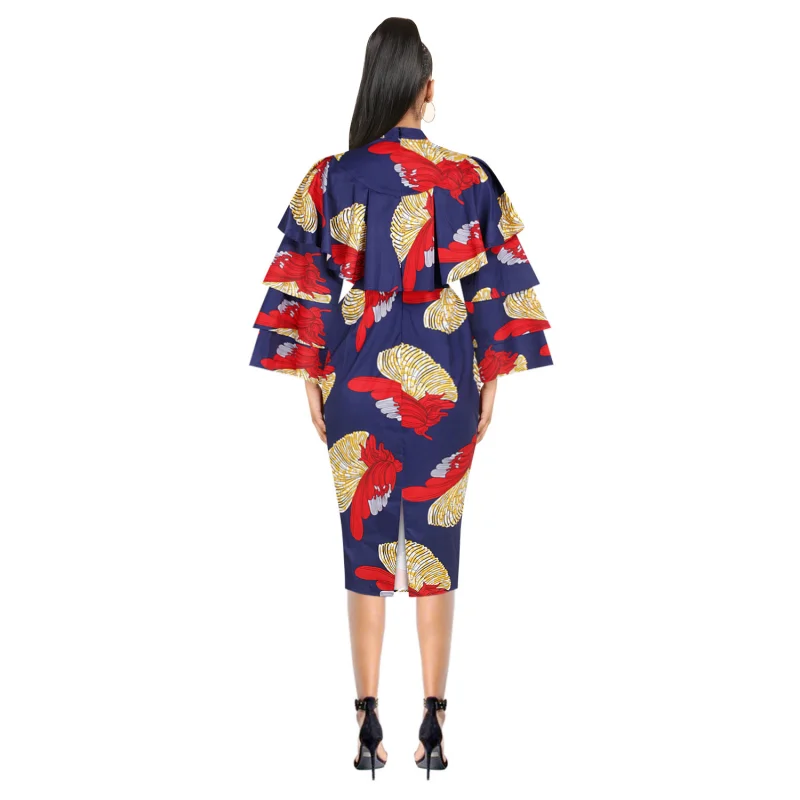 Новинка повседневное осеннее платье в африканском стиле с цифровым принтом