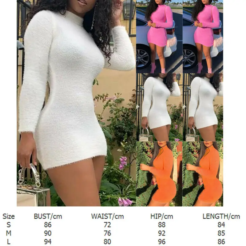 Женское бархатное платье свитер облегающее трикотажное мини с длинным рукавом