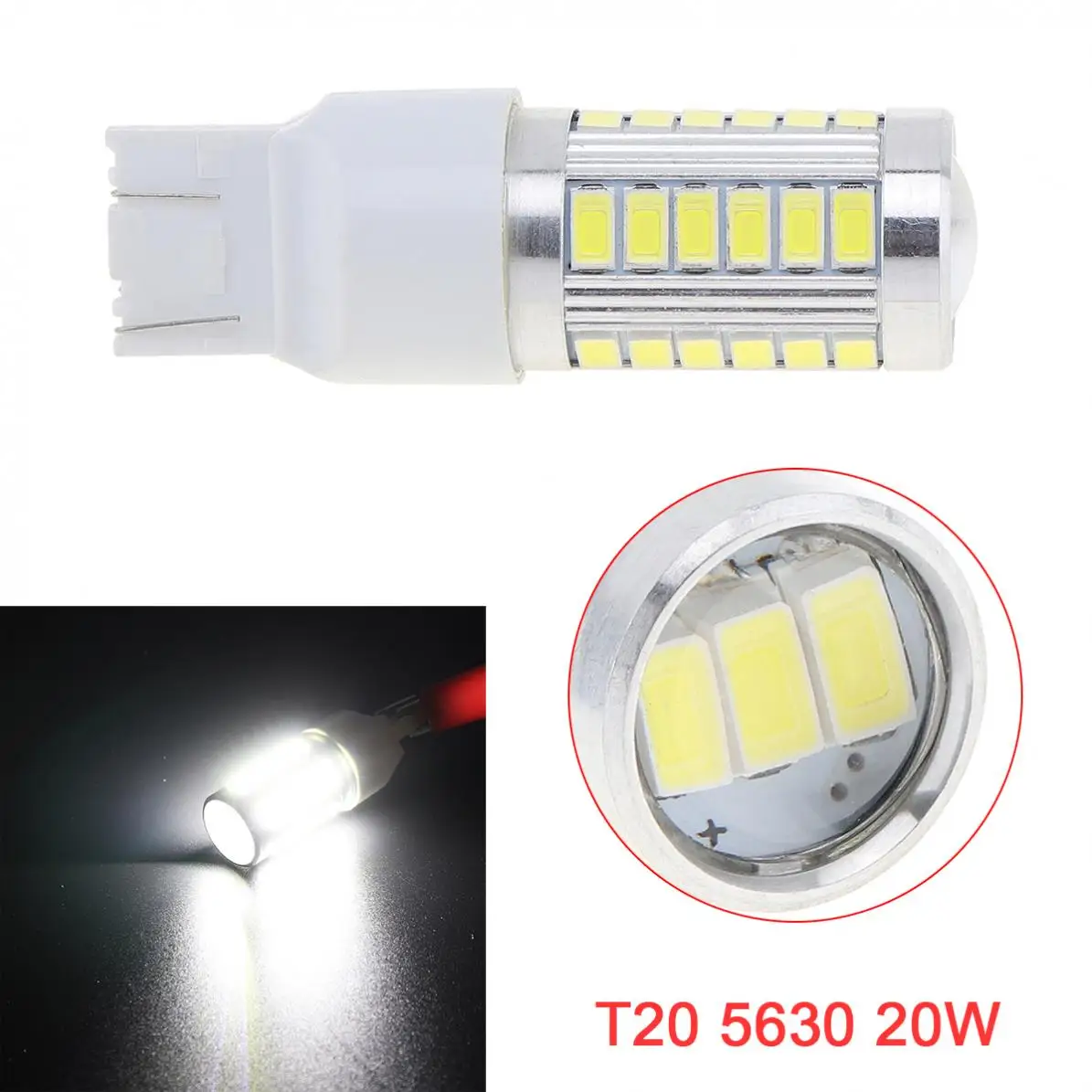 

T20 5630 20W 33SMD LED Universal Auto Car Backup Reserve Turn Signal Lights Motor Brake Light Bulbs