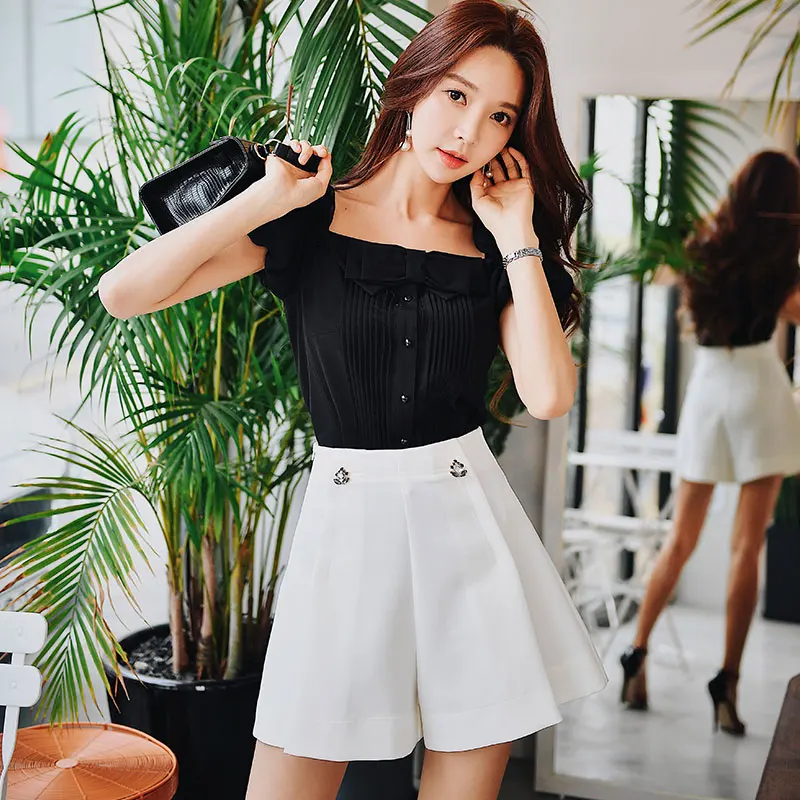 

Шорты Dabuwawa Женские повседневные плиссированные, трапециевидные с завышенной талией, однотонные приталенные, в уличном стиле, D18BSP003