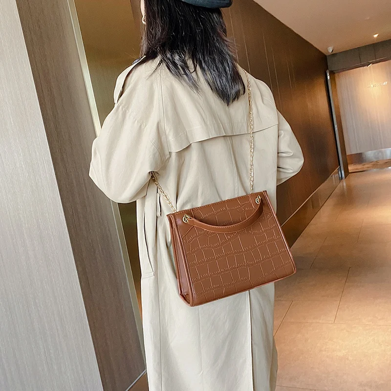 Женская сумка в стиле ретро с крокодиловым узором модная роскошная через плечо