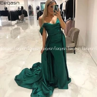 eeqasn elegant green long prom dress 2020 back open mermaid special occasion evening dresses with train robe de soiree