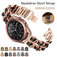 metal leather loop 20mm 22mm for samsung galaxy watch 3 41mm active 2 44 40mm galaxy watch 42mm for amazfit huawei watch starp