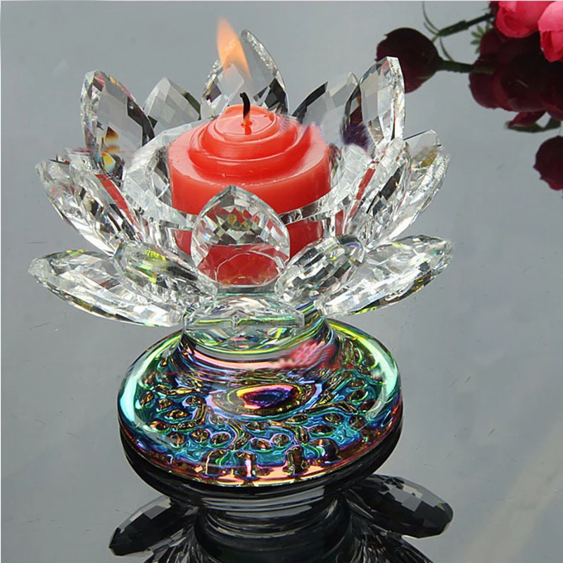 110 мм Feng shui кварцевые Хрустальный цветок Лотос для поделок Стекло пресс папье