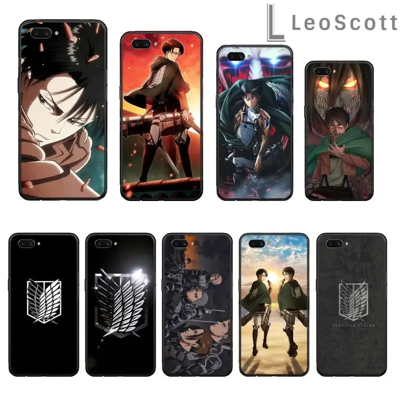 

Attack on Titan anime Levi-Ackerman Phone Case For OPPO R9 R11 R15 R17 RENO Realme S PLUS Normal 2z 3 5 C2 pro cover