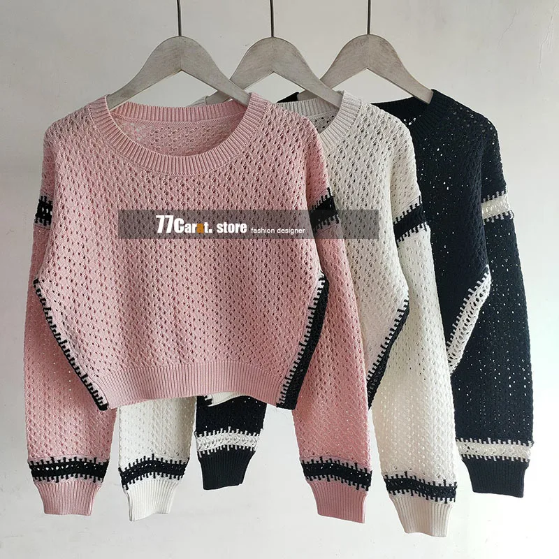 

2021 Новинка осени стиль Модные осенние свитера для женщин длинные рукава с полым каблуком дизайнерская свитер высокого качества; Пуловер; Од...