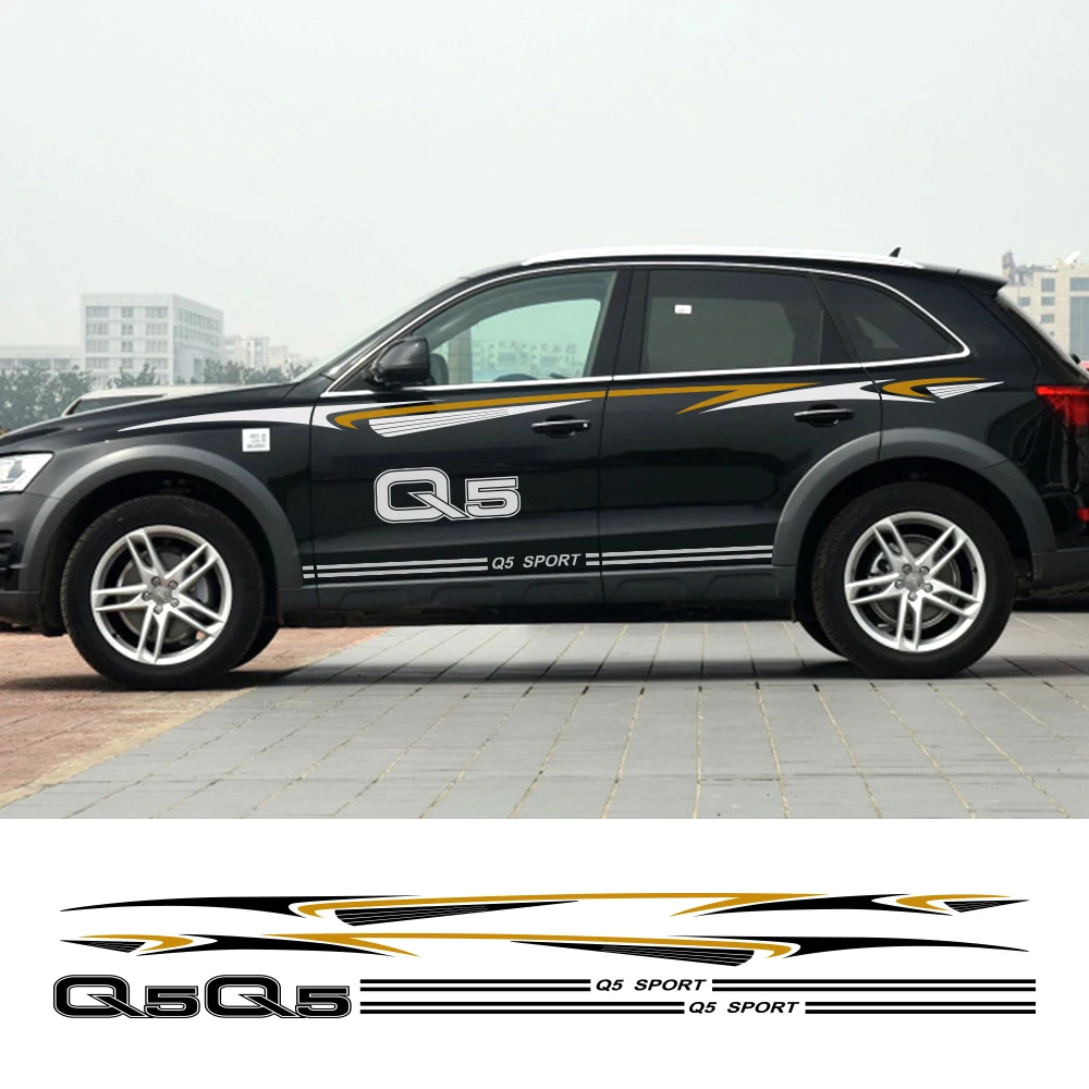 2 предмета в комплекте для Audi Q5 автомобильный боковой двери наклейки виниловой