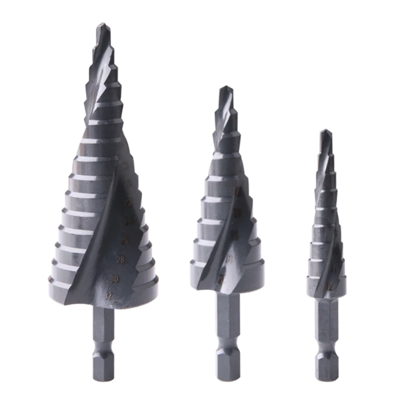

Набор ступенчатых сверл, набор из 3 спиральных насадок 4-12 мм 4-20 мм 4-32 мм