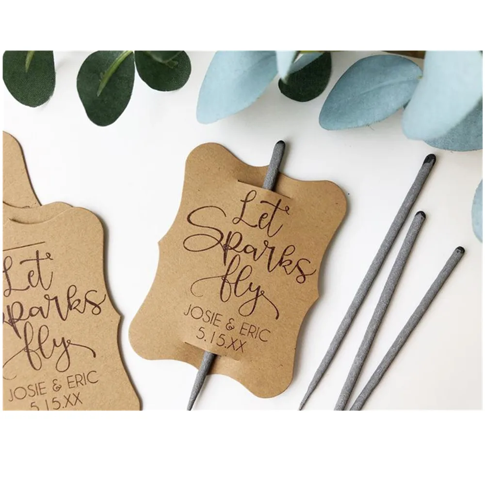 Let Love Sparkle Custom Sparkler Tags Unique Wedding Favours favors kraft favor tags | Дом и сад