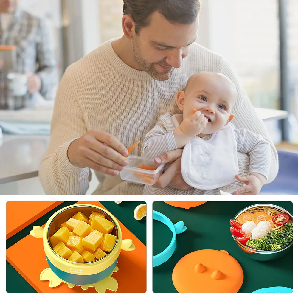 

Practical Baby Suction Cup Bowl Food Serving Bowl Baby Thermal Insulation Bowl