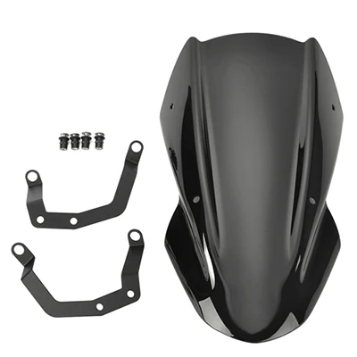 JAER мотоцикл ветровой щиток лобового стекла для Kawasaki Z650 Высокое качество ABS пластик - Цвет: Черный