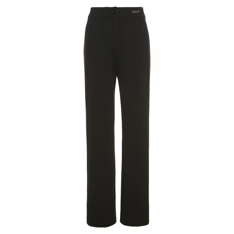 

New Autumn Solid High Waist Straight Pants Women 2020 Basic Casual Bottom Streetwear Loose Slim Female Trousers