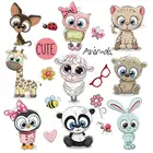 Набор наклеек с мультяшными животными на детскую рубашку, одежду, наклейки, экологически чистые моющиеся нашивки сделай сам с футболкой, полосками, животными