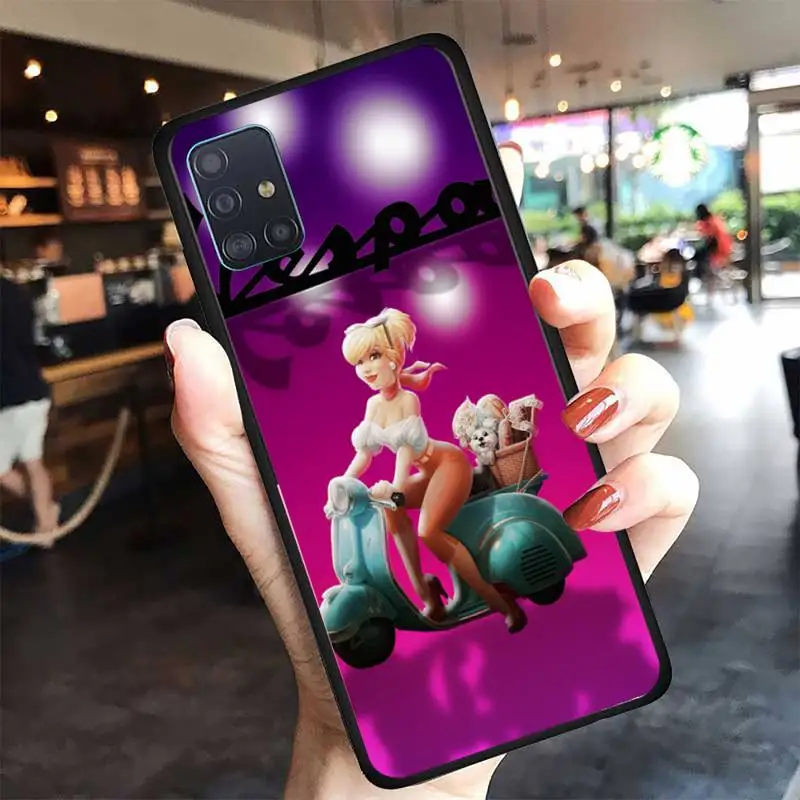 

Brand Vespa Scooter Phone Case For Samsung A50 A51 A71 A12 A72 A52 A32 A02 A20E A31 A40 A70 A80 smart Fundas coque