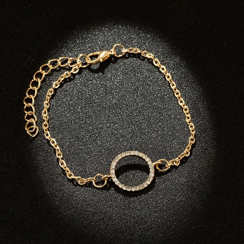 

4Pcs/Set New Crystal Hollow Round Circle Arrow Bracelet Bangle For Women Personality Party Bohemian Jewelry Bangle Sets