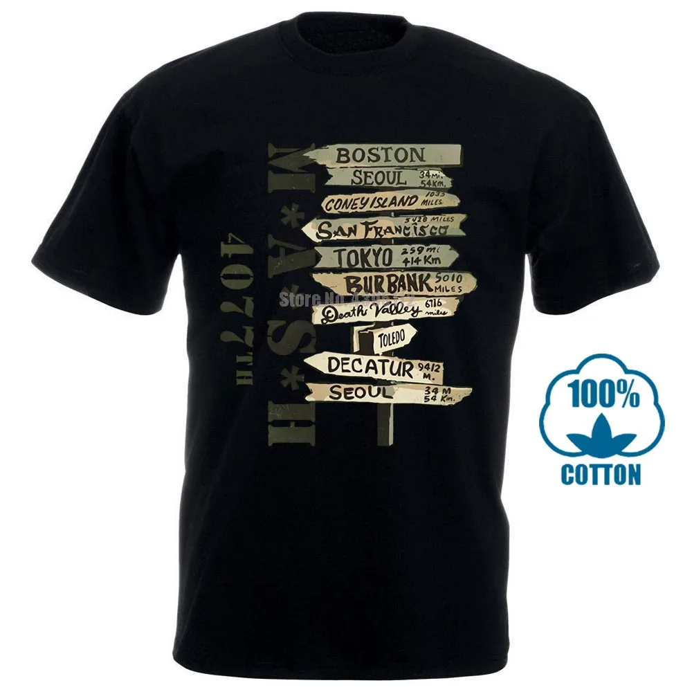 Официальный Mash 4077Th Squadron куда направиться Мужская футболка M * A S H Дизайн Стиль