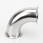 Санитарный колено 1,5, 2, 2,5, 3, 3,5, 4 дюйма, быстрая сборка, 90 градусов, 304, 316, зажим из нержавеющей стали, пряжка с фланцем, прямоугольный колено