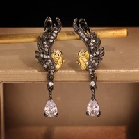 women earrings black wing shape micro inlaid zircon earrings fashion banquet engagement earrings specially designed for women