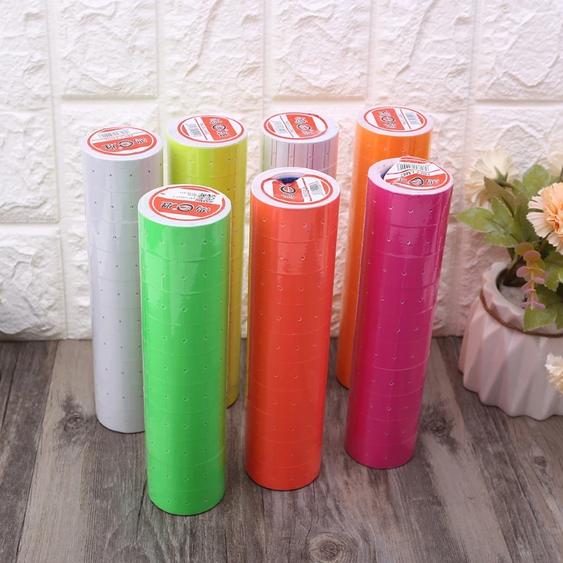 

10 Label Price Tag Rolls Tag Label Refill FOR Price Gun MX-5500 White w/ Double Red Lines Yellow Red Pink labeler sticker