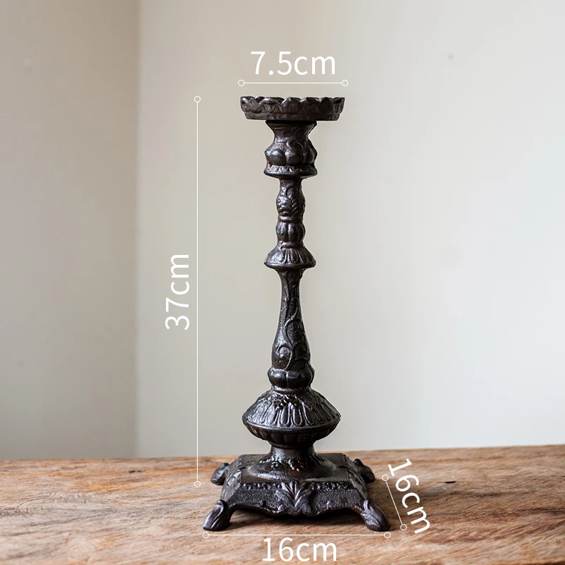 

Nordic Vintage Iron Metal Candle Holder Wedding Luxury Menorah Outdoor Pillar Candle Holder Garden Porta Velas Home Decor BW50ZT