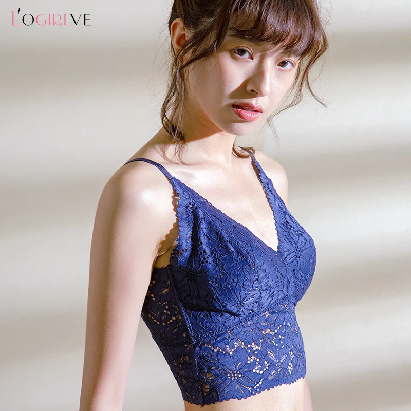 

Logirlve Sexy Underwear Bras Can wear camisole integrated bottoming lingerie, sexy lace beauty back without steel ring bra