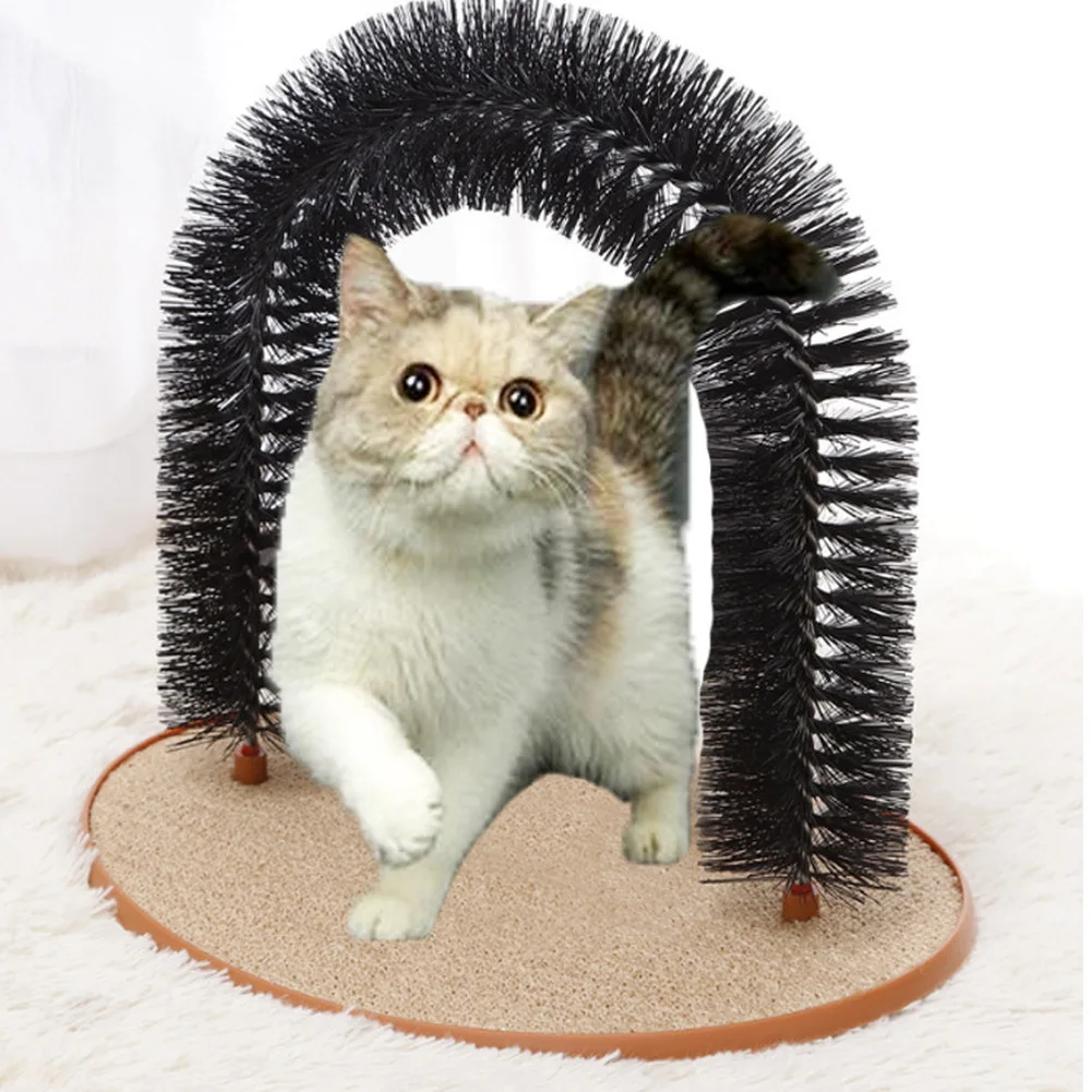 

Cat Arch Self Grooming Massaging Toy Scratcher Groomer For Scratching Devices CatsGrooming Brush Home Pet Supplies