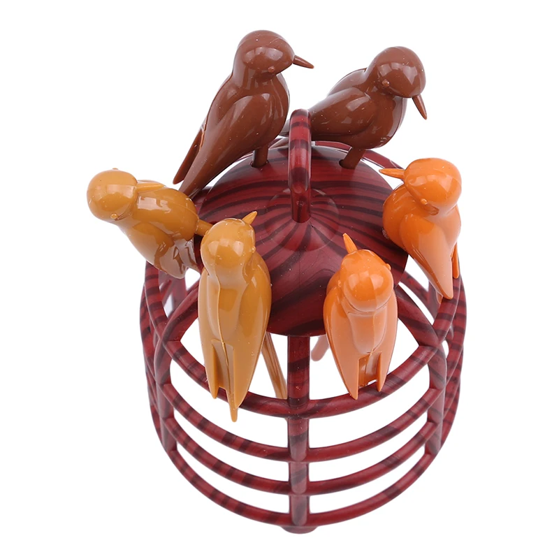 Милая Мини клетка для птиц фруктовый знак пластиковая фруктовая вилка десертный