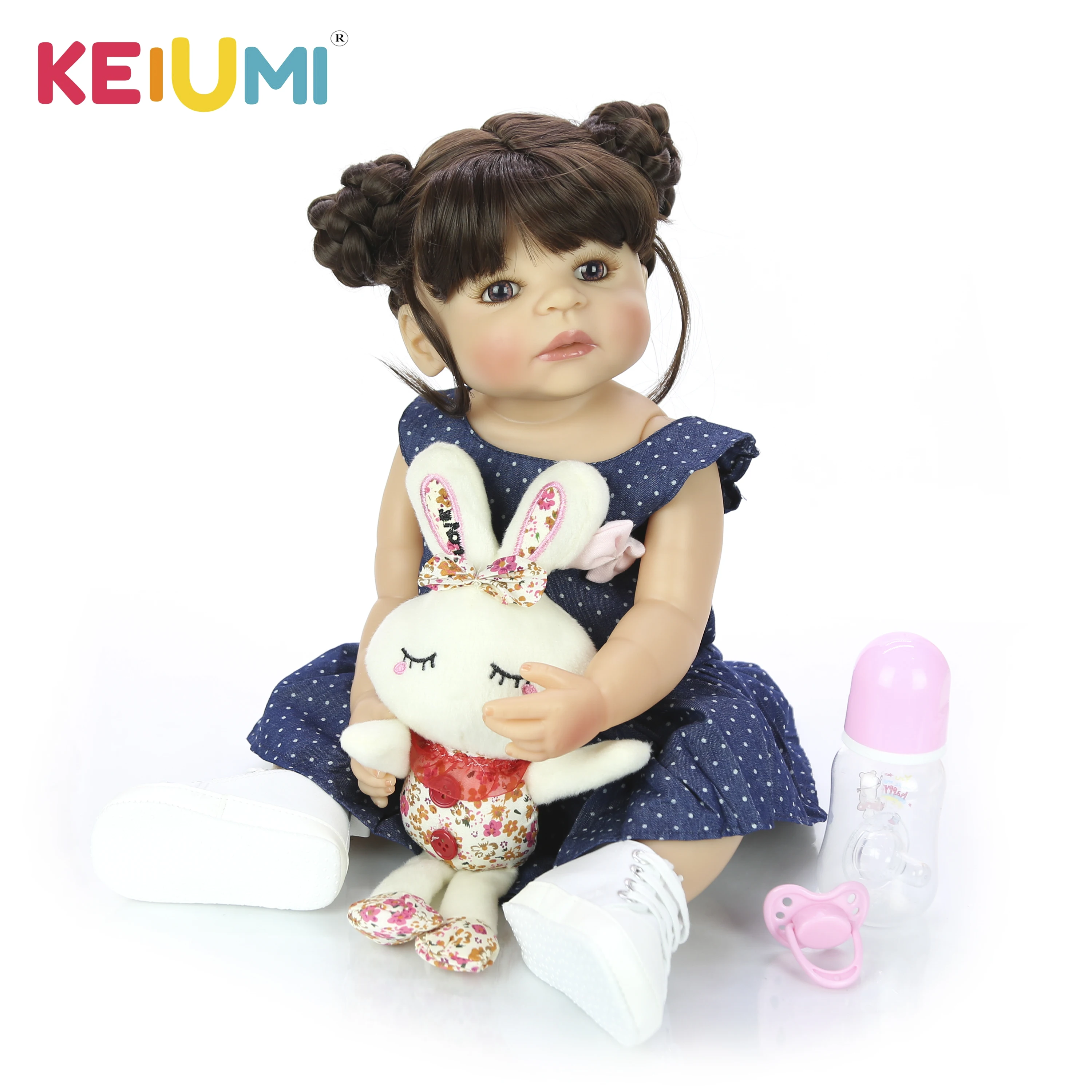 

22 Inch All Silicone Body Reborn Girl Lifelike Baby Doll DIY Hair Newborn Princess Toddler Toy Bonecas Waterproof Birthday Gift