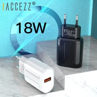 accezz quick charging 3 0 usb charger for iphone 8 fast charge for samsung huawei universal phone eu plug travel power adapter
