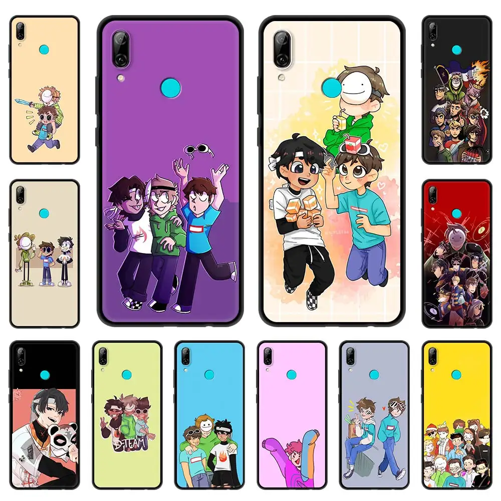

Dream Smp Cute Lovely Phone Case For Huawei P Smart Z 2019 2021 P30 Pro P40 Lite E P20 P10 Soft Black Shell Cover Bumper