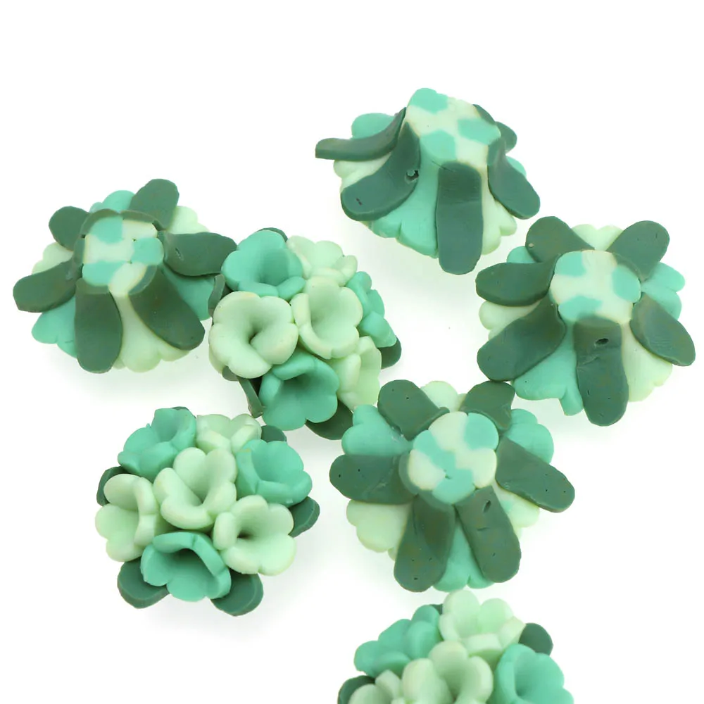 10 шт. бусины из полимерной глины с тремя тычинками|Бусины| |