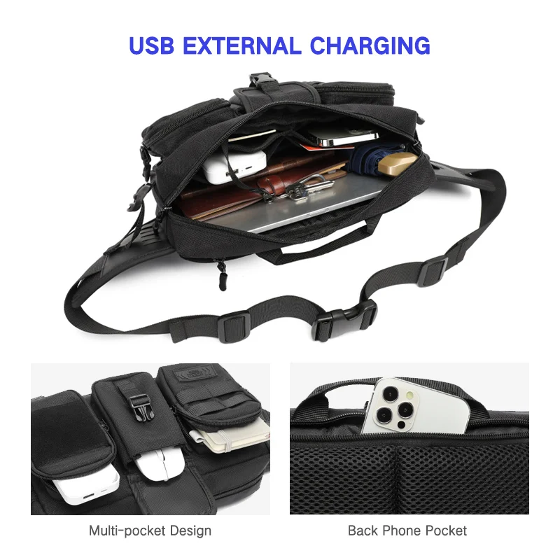 OZUKO Мужская поясная сумка модная для спорта на открытом воздухе нагрудная