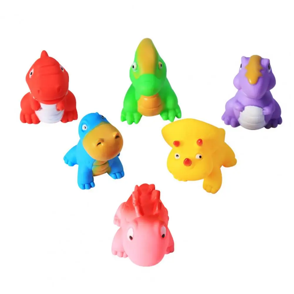 6Pcs/set Baby Bath Toys Soft Rubber Duck Squeeze Sound Float Animals Bathroom Swimming Water Toys for Children Boys Girls