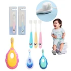 Детская зубная щетка, зубная щетка для младенцев с ручкой, Силиконовая зубная щетка для ухода за полостью рта для малышей в возрасте от 2 до 12 лет