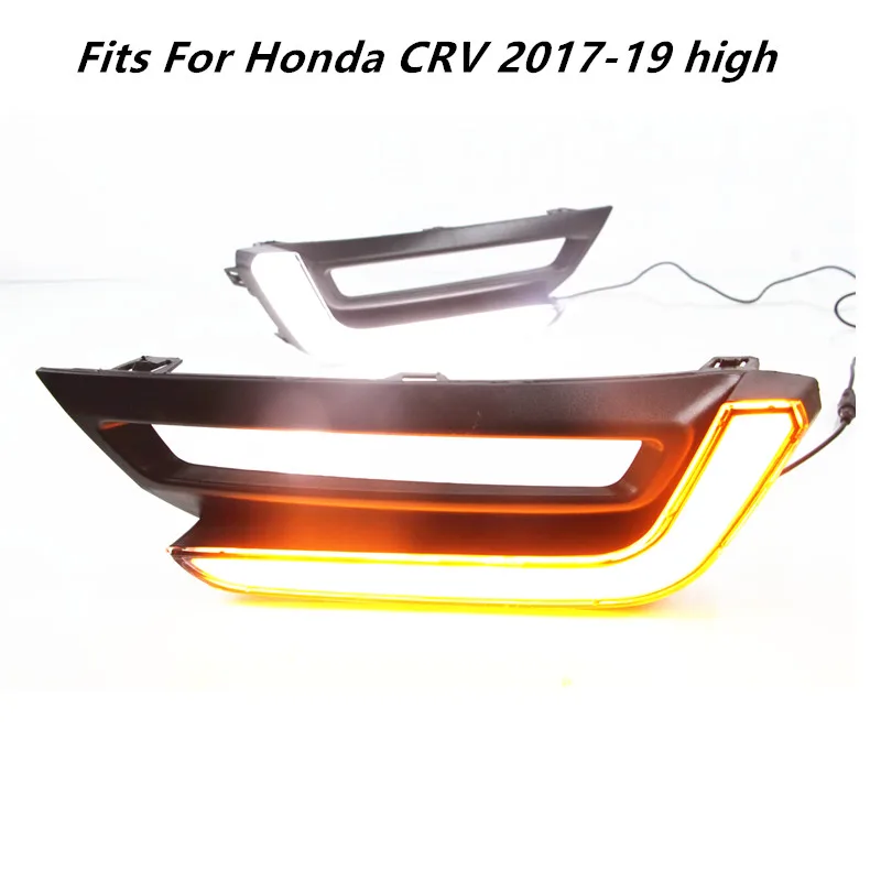 Подходит для Honda CRV CR V2017 19 DRL дневные ходовые огни с мигающим желтым сигналом