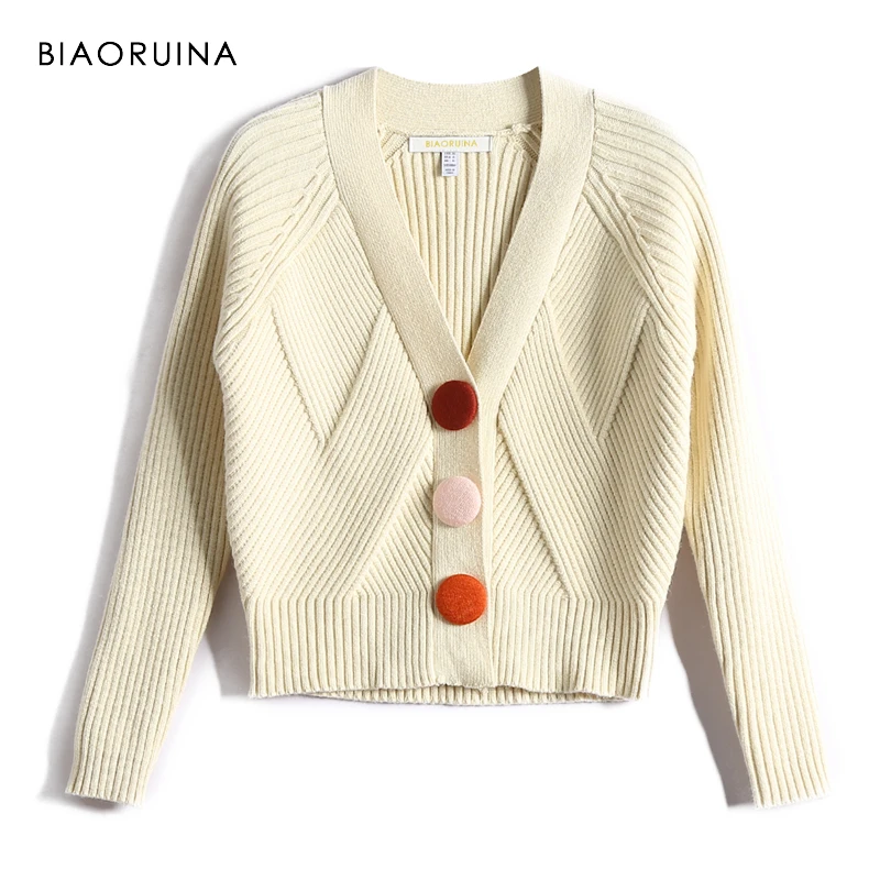 Женский Короткий трикотажный свитер BIAORUINA в американском стиле| |