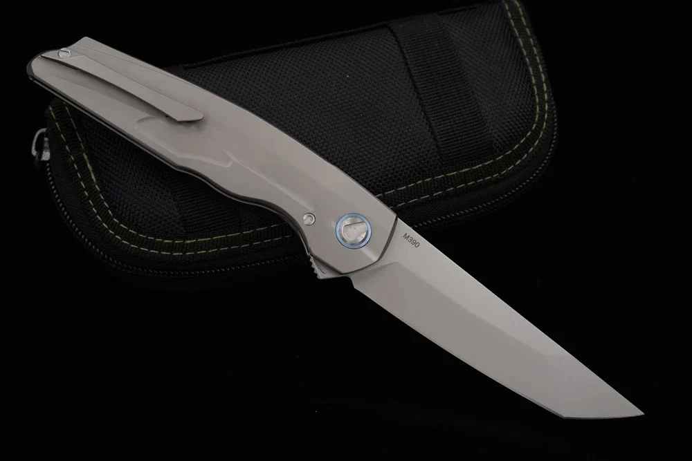 Титановая ручка JUFULE Real M390 RFT TC4 складное лезвие Керамический шарикоподшипник для