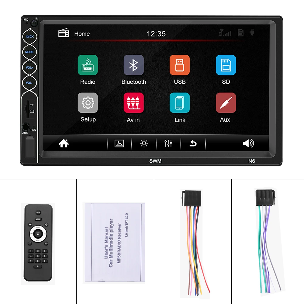 2din Podofo Автомагнитола 7 &quotсенсорный экран автомобильный мультимедийный плеер