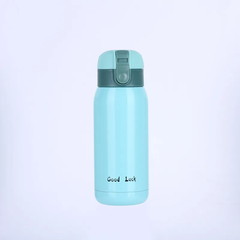 Bpa free, 360 мл, мини-термос для детских вещей, чашка из нержавеющей стали, вакуумная колба, портативная, детская, школьная, молочная, термальная бутылка с веревкой - Цвет: Синий