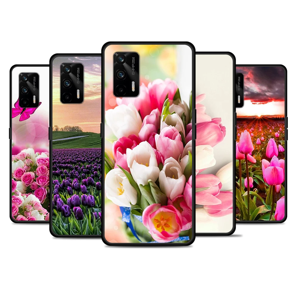 

Tulip Flower Colorful For Realme 8 GT Neo Neo2 Edition Explorer Master Q3 Pro Narzo30 C21 C20 C11 Phone Case Coque