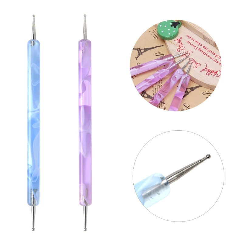 5 шт. 2 Way мраморный точечный инструменты для маникюра Краски ing кисточка дизайна