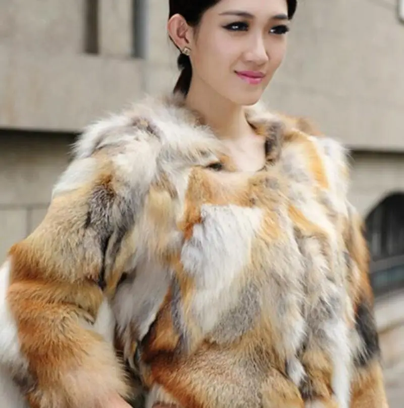 

New Fashion Winter Fur Coat for Women Short 100% Genuine Fox Fur Jacket Warm Coat Female Outdoor Casual REAL FUR Coat Tops