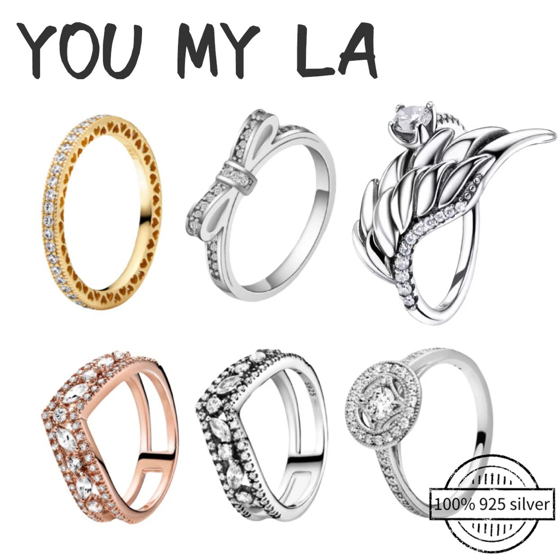 

Pure 100% 925 Sterling Silver Rings Zircon Popular pan Rings For Women Luxury Jewelry Wedding Gift
