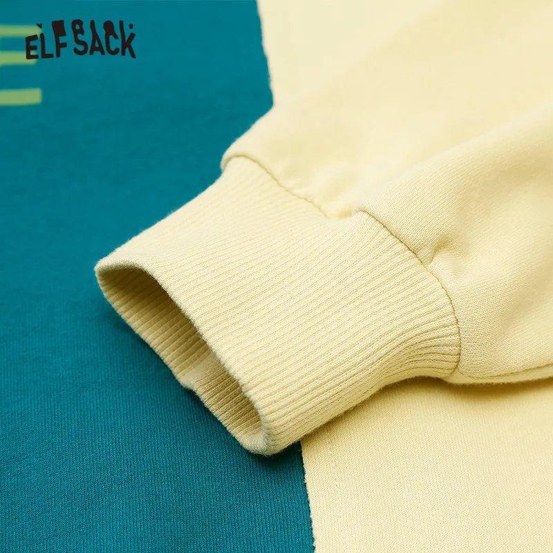 ELFSACK пуловеры с принтом кенгуру из кусков женские свитшоты осень 2019 рукав реглан