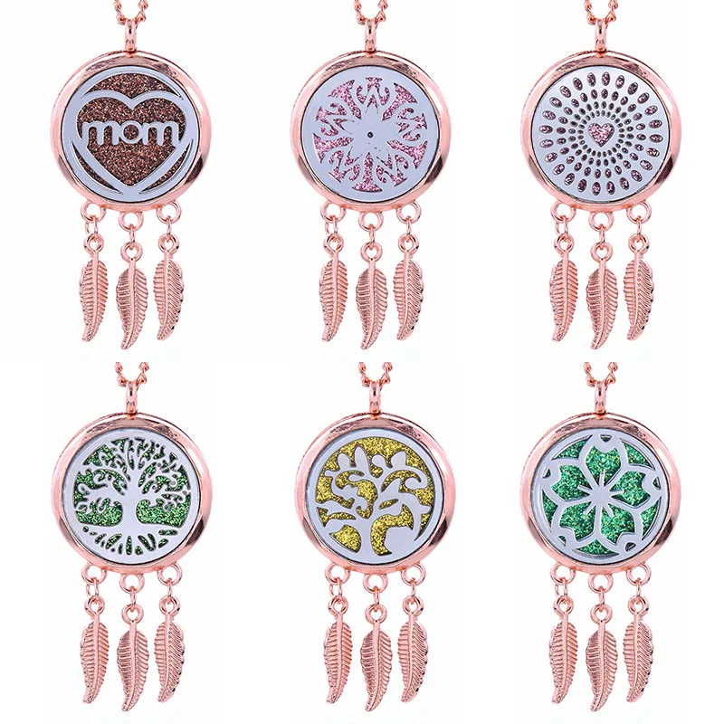 Rose Gold Perfume Diffuser Necklace Magnetic Pendant Aromatherapy Locket Jewelry Essential Oil For Women | Украшения и аксессуары
