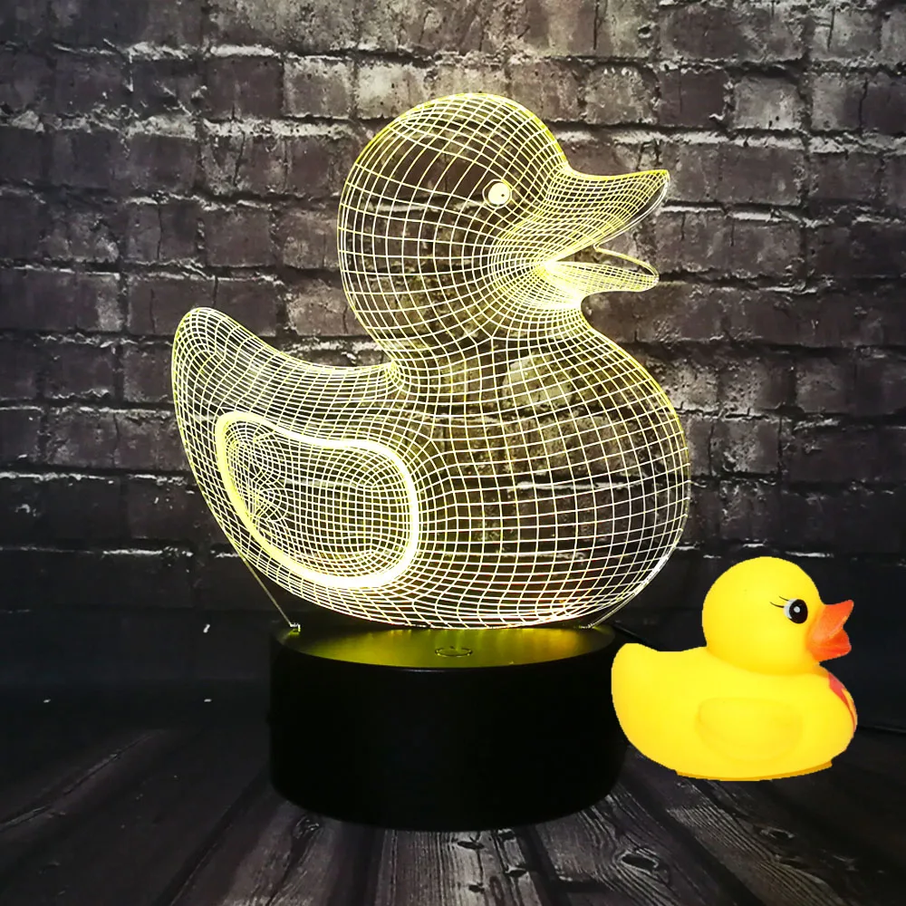 Новый Kawaii животное Желтая Утка 3D USB СВЕТОДИОДНЫЙ светильник креативные