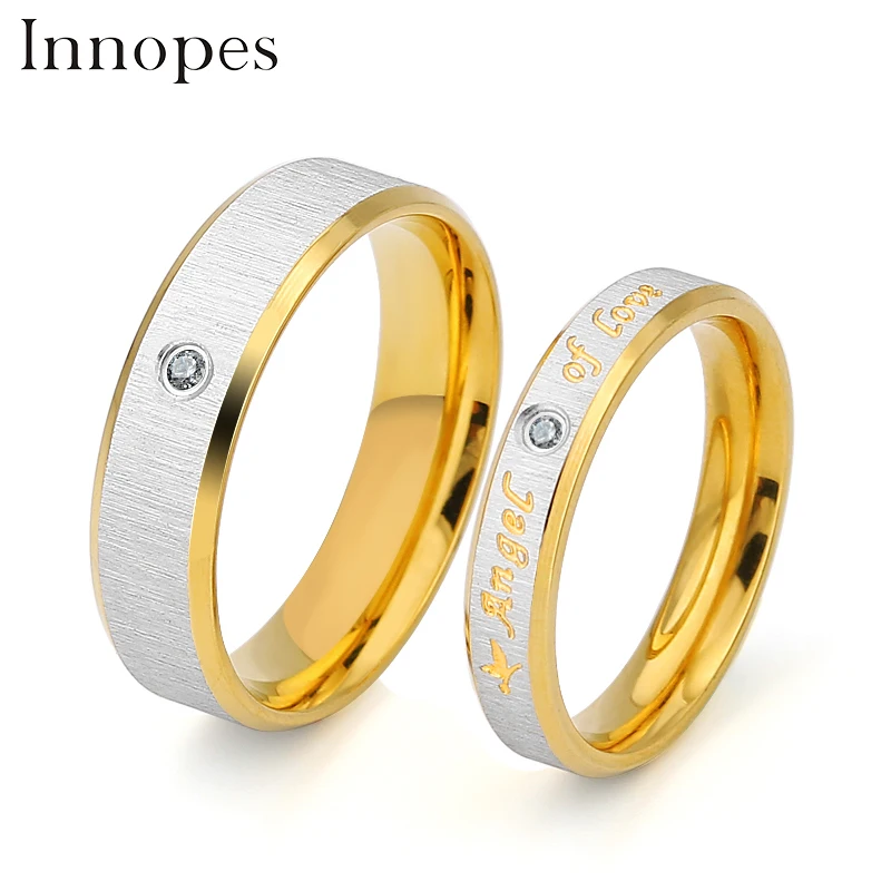 Innopes классические золотые обручальные кольца Forever Love для женщин и мужчин браслет